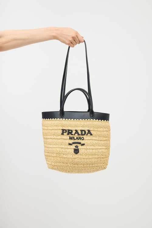 Prada Small Raffia Crochet Bag