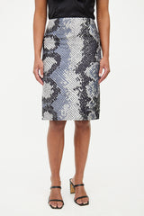 Prada Black & Multi Scale Print Skirt