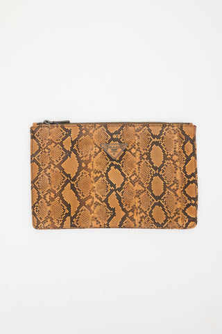 Prada Leather Logo Zip Pouch