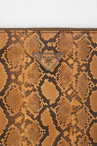 Prada Leather Logo Zip Pouch