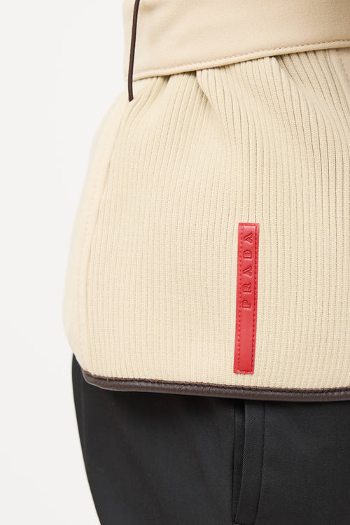 Prada Zip Up Belted Jacket