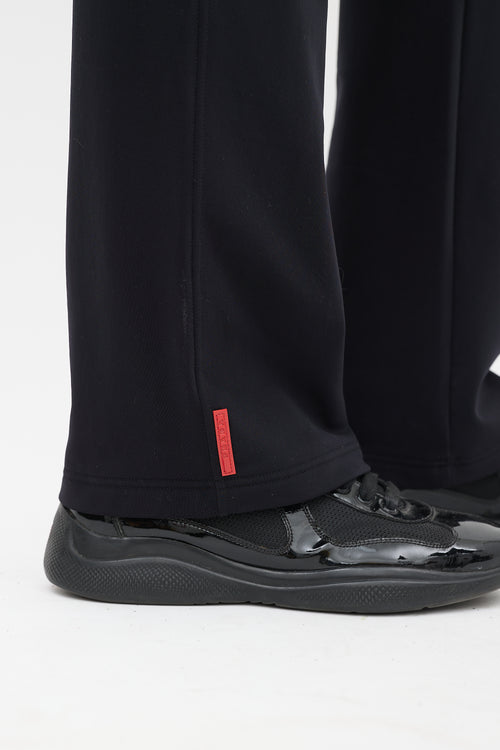 Prada Sport Black Flared Leg Sweatpant