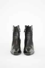 Prada Sport Black Leather Heeled Boot