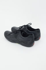 Prada Sport Black Leather & Suede Lace Up Sneaker