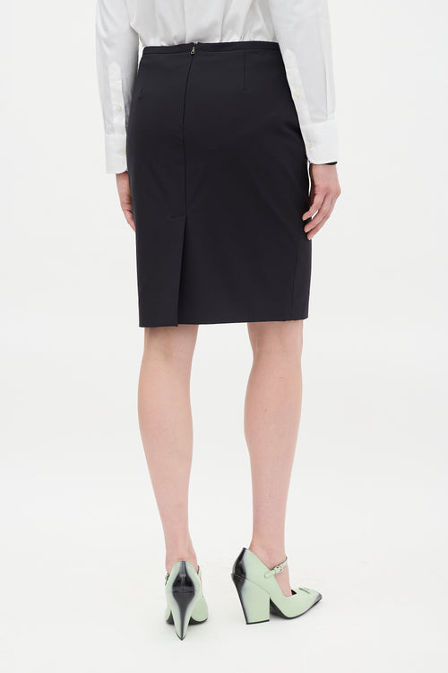 Prada Sport Black Nylon Midi Pencil Skirt