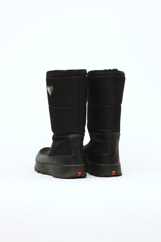 Prada Sport Black Nylon Quilted Boots
