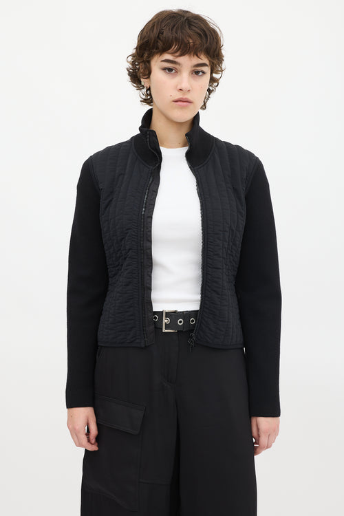 Prada Sport Black Nylon & Wool Padded Jacket