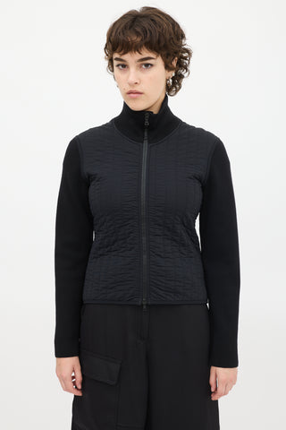 Prada Sport Black Nylon & Wool Padded Jacket