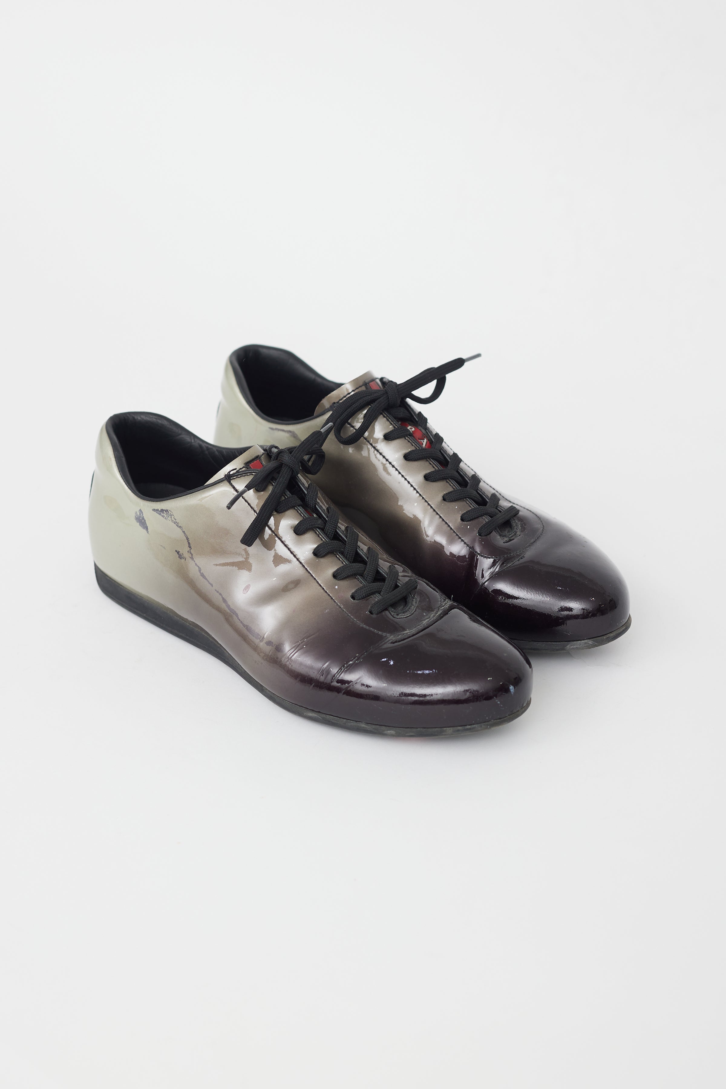 Prada // Sport Black Ombre Patent Leather Sneaker VSP Consignment Prada // Sport Black Ombre Patent Leather Sneaker VSP Consignment