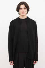 Prada Sport Black Wool Knit Zip Sweater