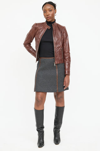 Prada Leather Cafe Racer Jacket