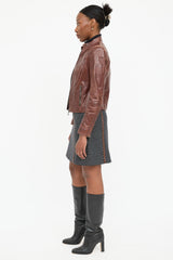 Prada Leather Cafe Racer Jacket