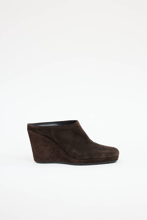 Prada Suede Platform Mule