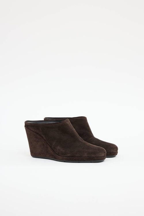 Prada Suede Platform Mule