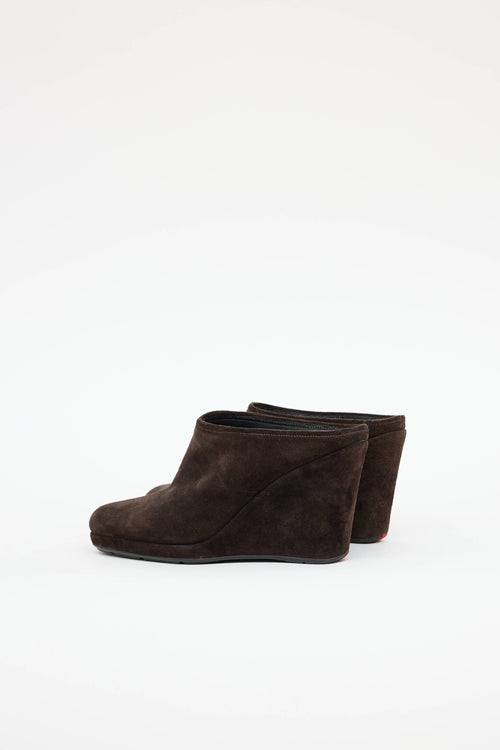 Prada Suede Platform Mule