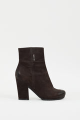 Prada Sport Brown Suede Platform Heeled Boot