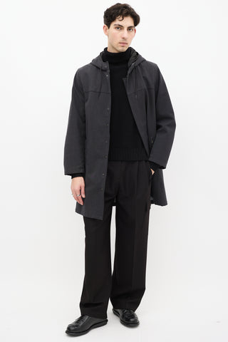 Prada Sport Grey Wool & Nylon Two Piece Coat