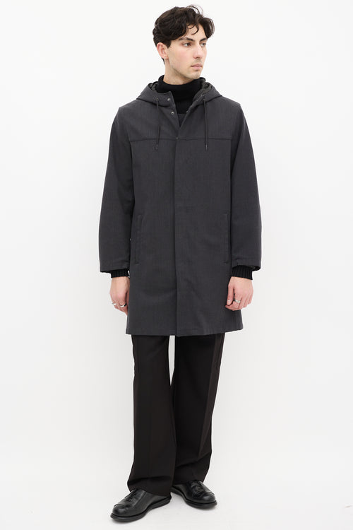 Prada Sport Grey Wool & Nylon Two Piece Coat