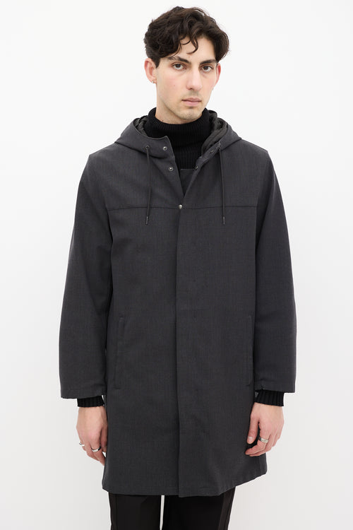 Prada Sport Grey Wool & Nylon Two Piece Coat