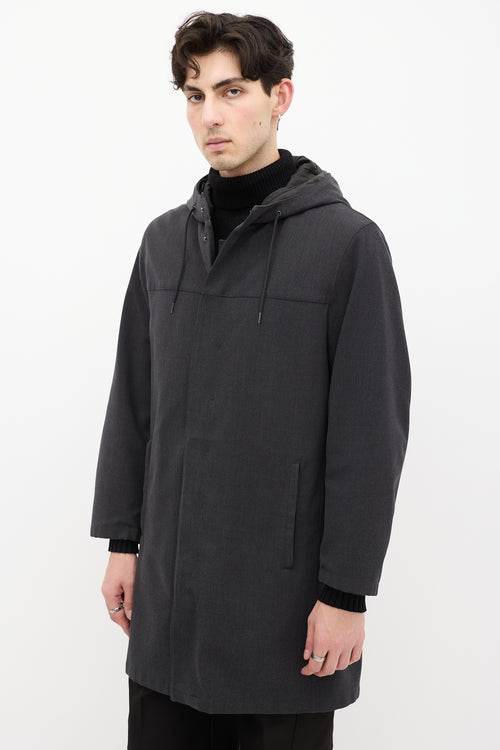 Prada Sport Grey Wool & Nylon Two Piece Coat