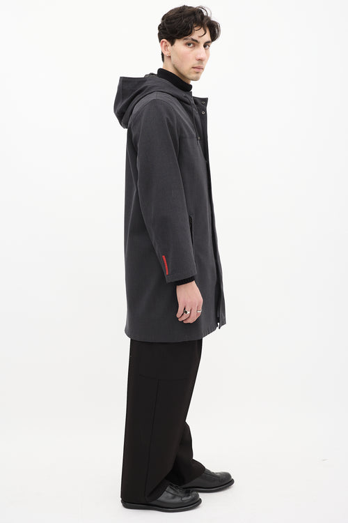 Prada Sport Grey Wool & Nylon Two Piece Coat