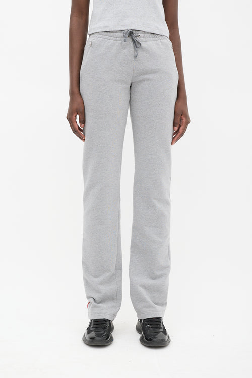 Prada Sport Grey Cotton Straight Leg Sweatpant