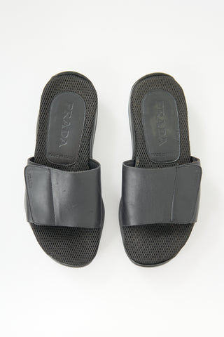 Prada Sport Leather & Mesh Slide