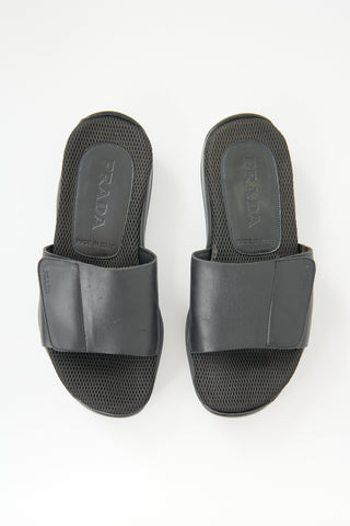 Prada Sport Leather & Mesh Slide