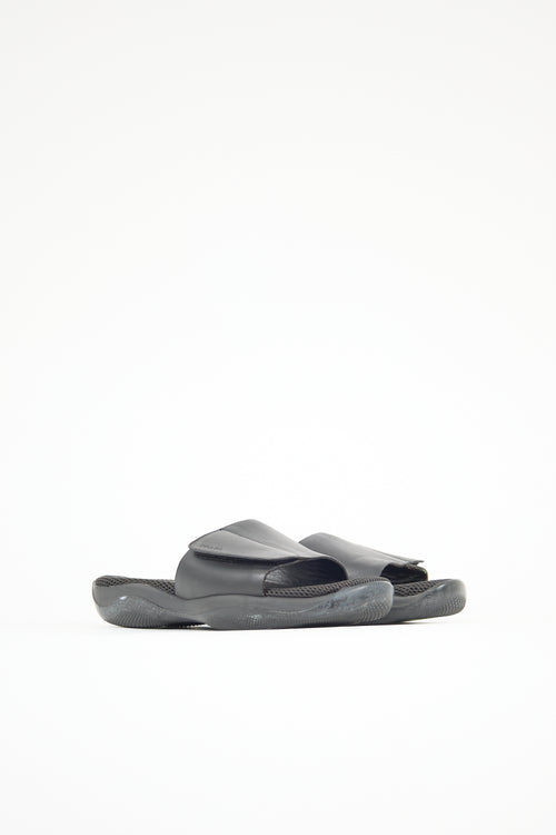 Prada Sport Leather & Mesh Slide