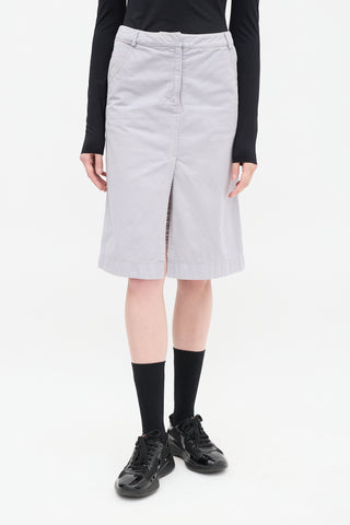 Prada Sport Light Purple Cotton A-Line Midi Skirt