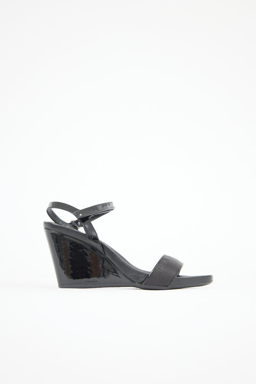 Prada Sport Patent Logo Sandal