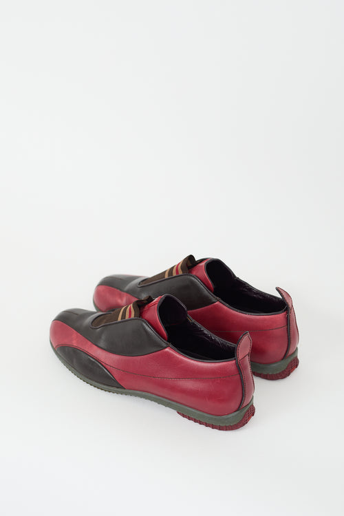 Prada Sport Vintage Red & Black Leather Sneaker