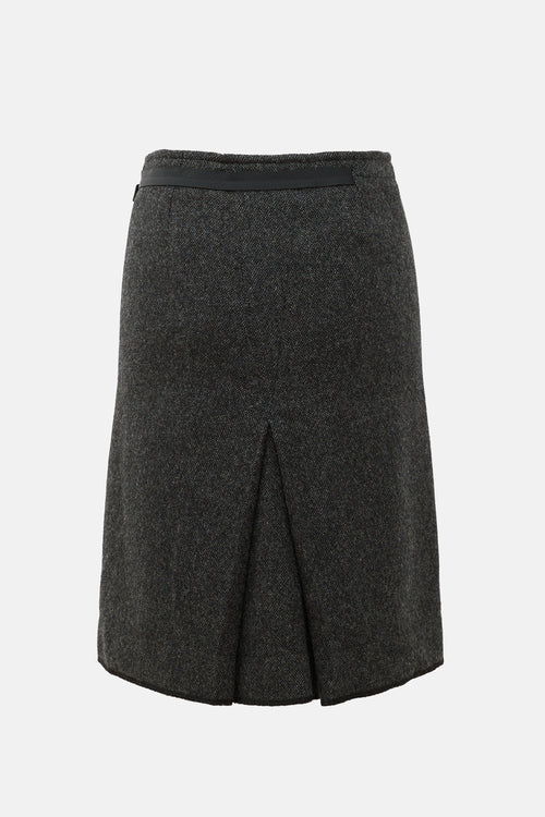 Prada Sport Vintage Wool Tweed Skirt