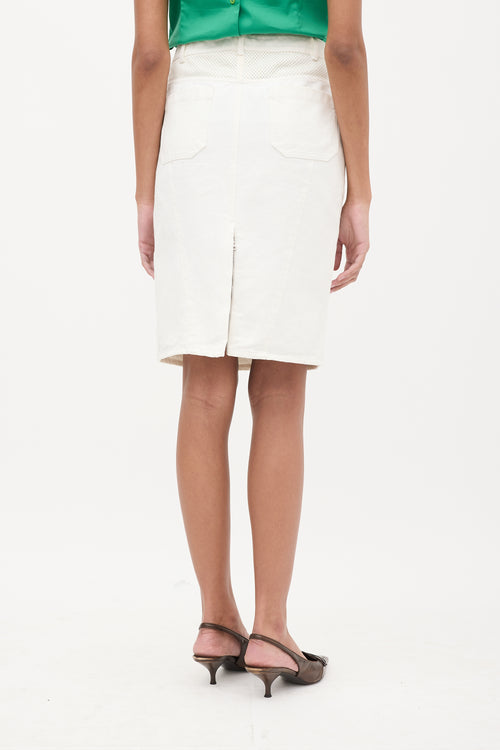 Prada Sport White Denim Midi Skirt