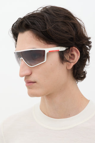 Prada Sport White SPS09U Shield Sunglasses