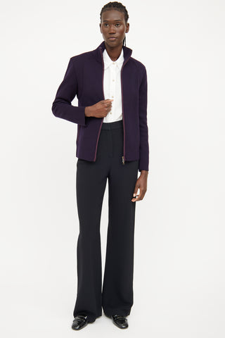 Prada Purple Wool Zip Jacket