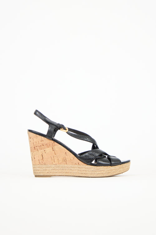 Prada Sport Leather & Cork Wedge