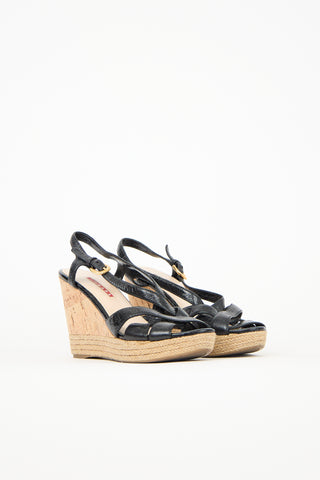 Prada Sport Leather & Cork Wedge
