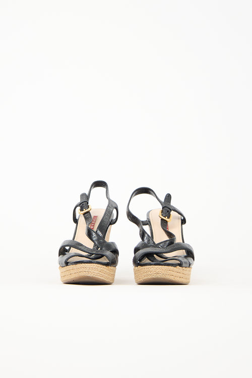 Prada Sport Leather & Cork Wedge