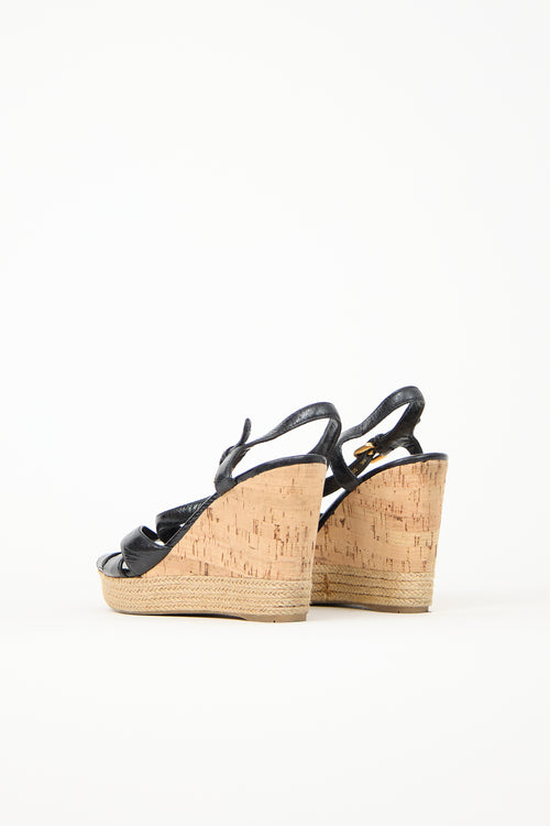 Prada Sport Leather & Cork Wedge