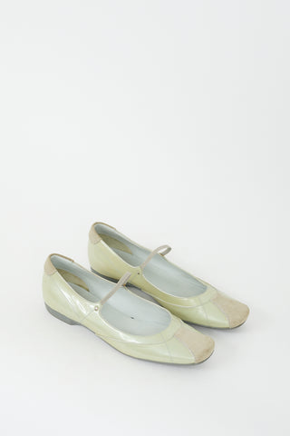 Prada Sport Vintage Green Patent Mary Jane Flat