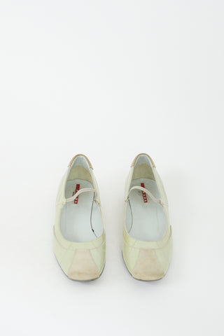 Prada Sport Vintage Green Patent Mary Jane Flat
