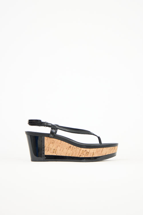 Prada Sport Patent & Cork Wedge