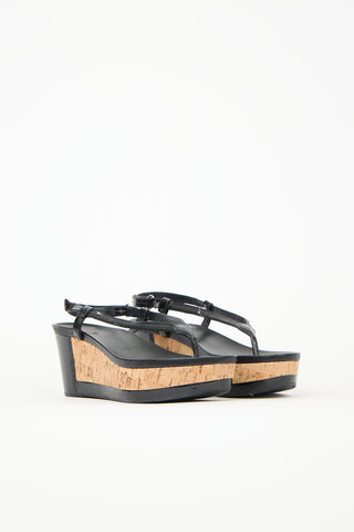 Prada Sport Patent & Cork Wedge