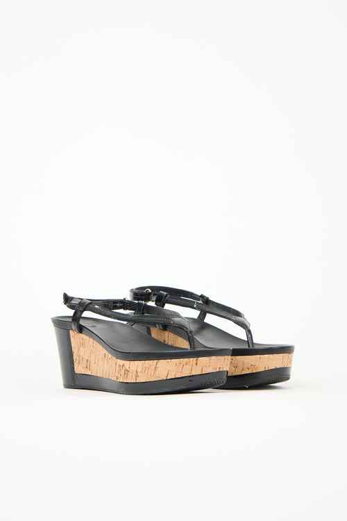 Prada Sport Patent & Cork Wedge