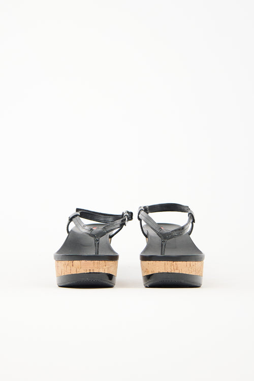 Prada Sport Patent & Cork Wedge