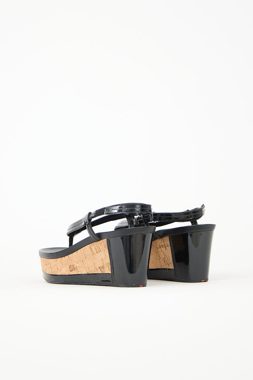 Prada Sport Patent & Cork Wedge
