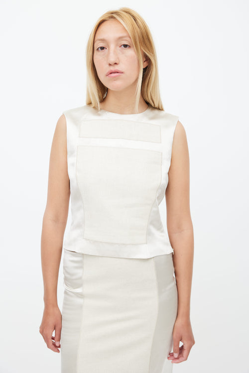Prada Spring 1998 Beige Linen & Silk Colourblock Set