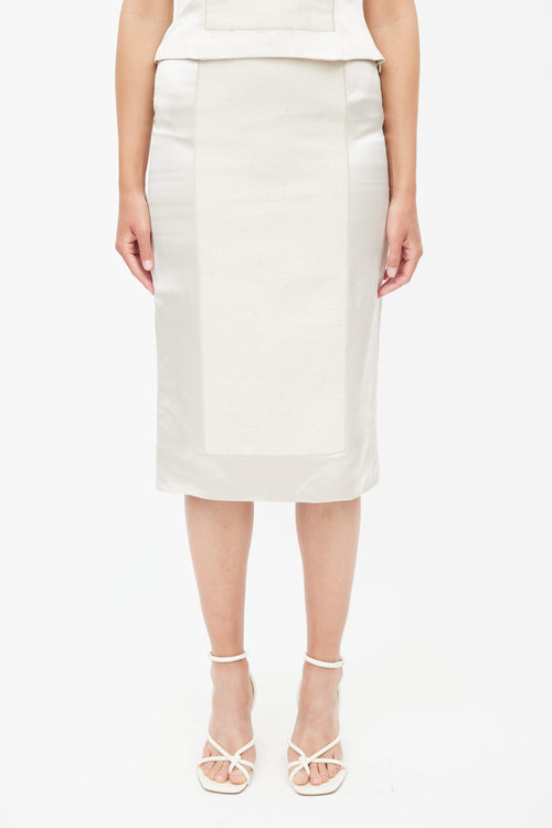 Prada Spring 1998 Beige Linen & Silk Colourblock Set