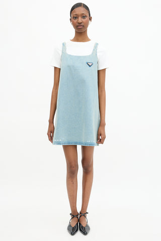 Prada Spring 2021 Denim Logo Dress